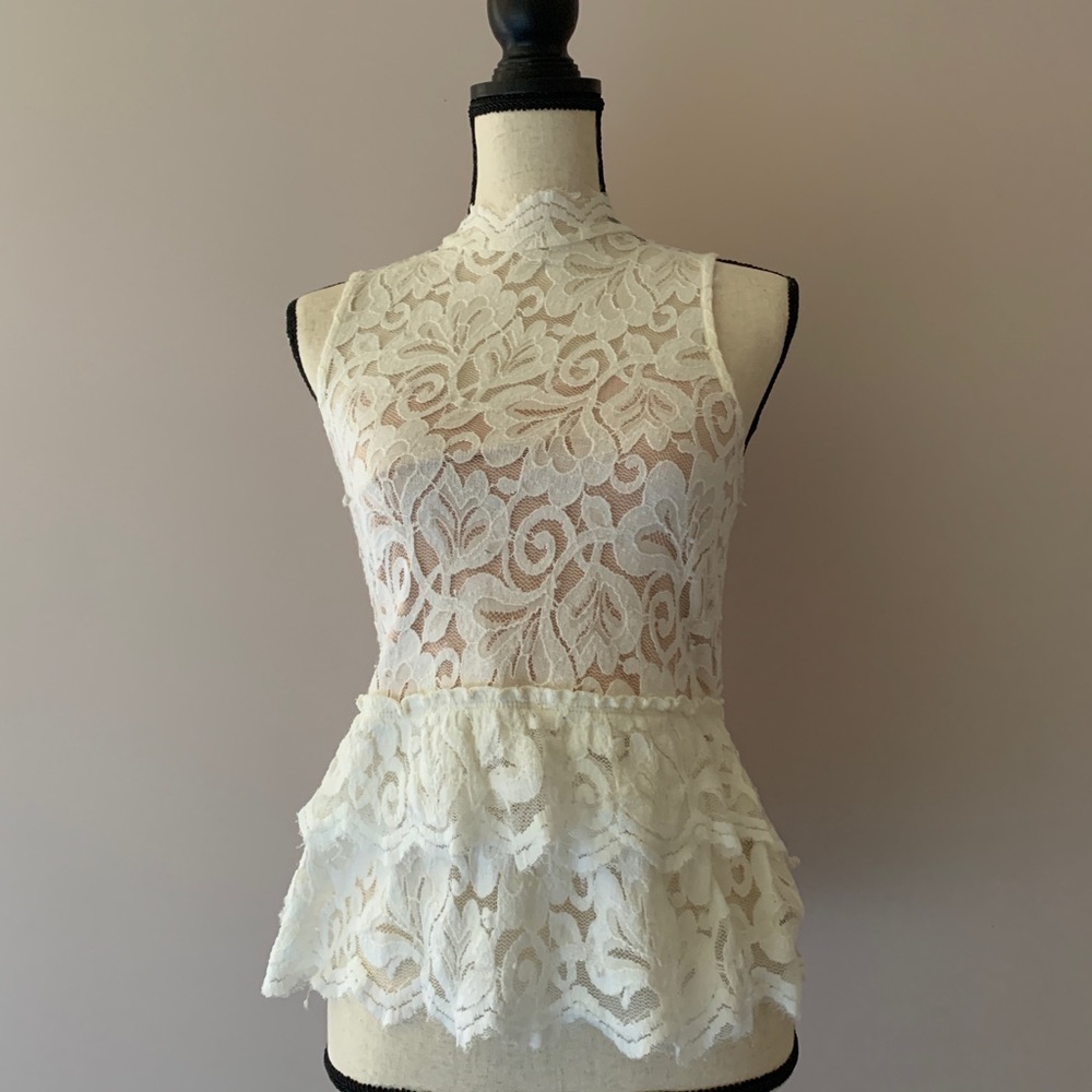 Lace Peplum Top